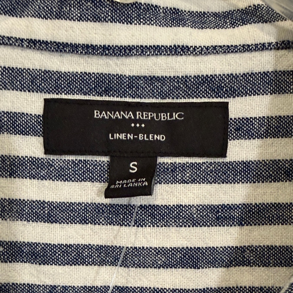 BANANA Republic Factory Gray and White Striped Long Sleeve Dress - Picture 4 of 12